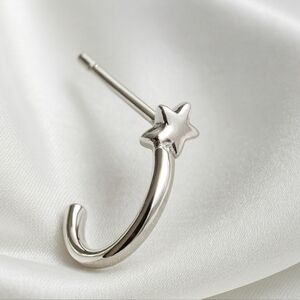 Silver Hoop Star Earrings – Dainty Celestial Fashion Jewelry for Everyday Chic